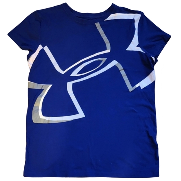 Under Armour Women's Medium The Classic Tee Blue with‎ Big Front Logo - Picture 1 of 5